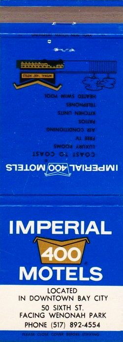 Imperial 400 Motel - Matchbook For Bay City Location (newer photo)